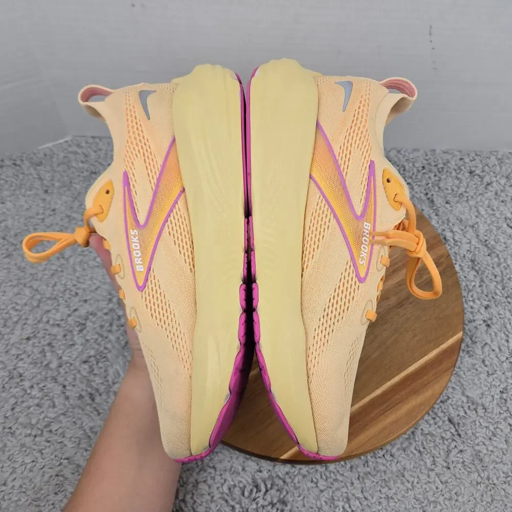 Brooks Womens 10B Glycerin 22 Sherbert Apricot Pink Athletic Daily Running Shoe